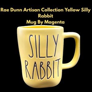 Rae Dunn Artisan Collection Yellow Silly Rabbit Mug By Magenta
